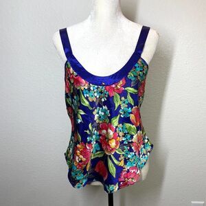 Vintage CALIFORNIA DYNASTY blue cami top blouse sz m